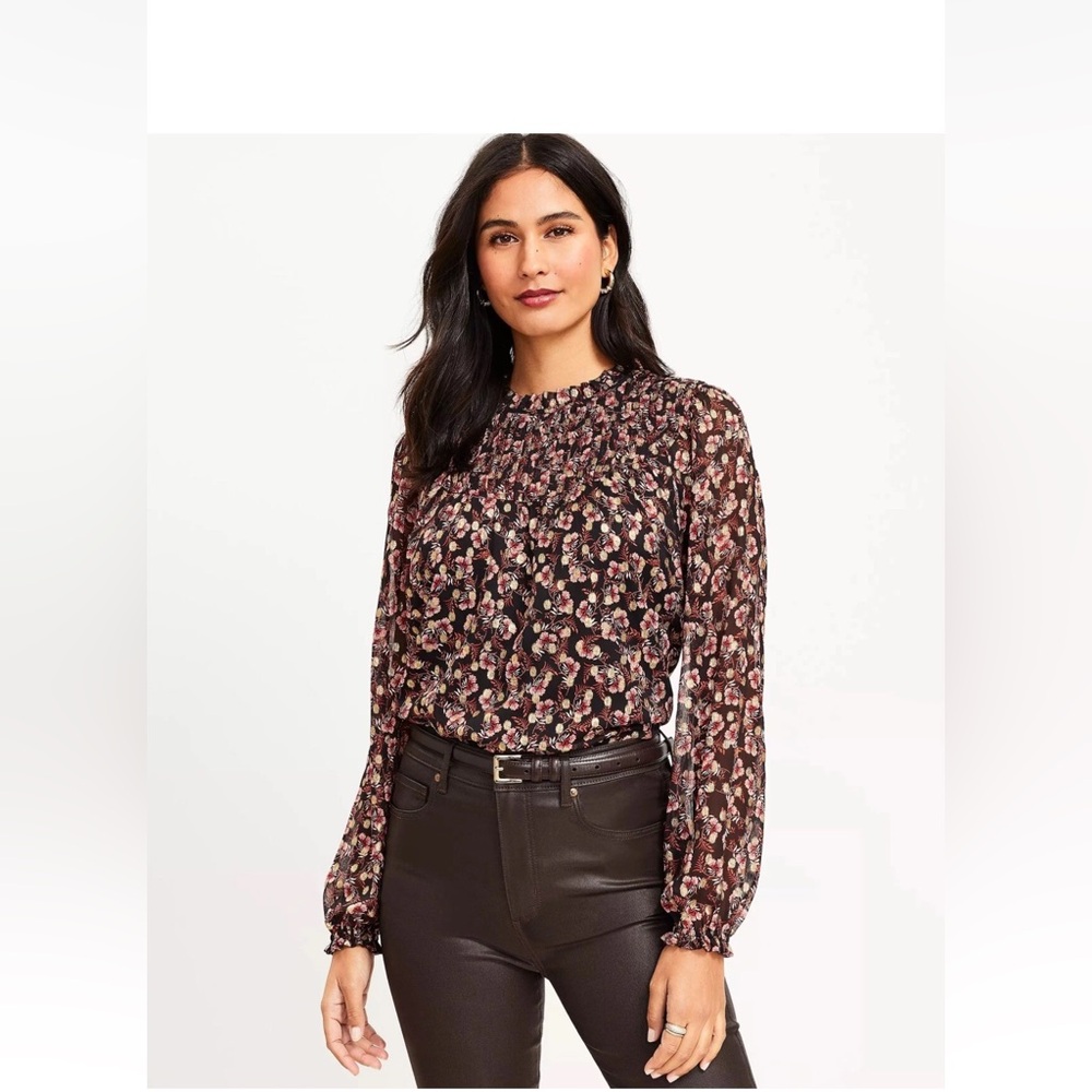 LOFT Floral Blouse, size large